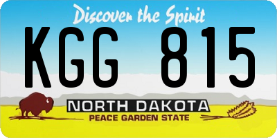 ND license plate KGG815