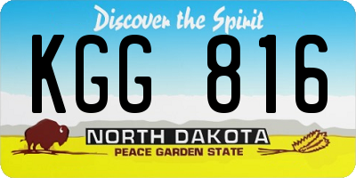 ND license plate KGG816