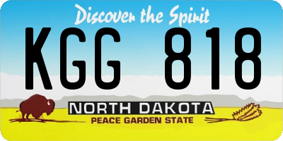 ND license plate KGG818