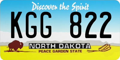 ND license plate KGG822