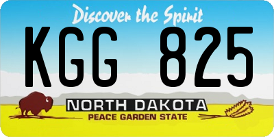 ND license plate KGG825