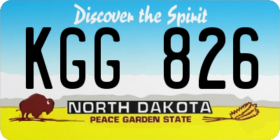 ND license plate KGG826