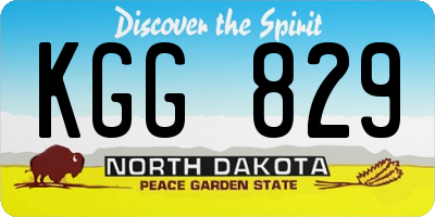 ND license plate KGG829