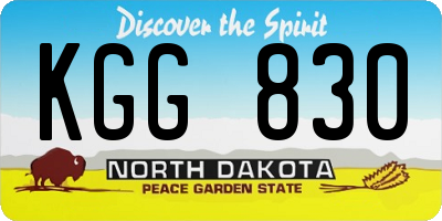 ND license plate KGG830
