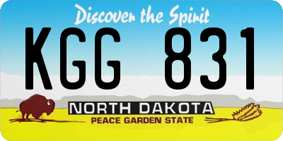 ND license plate KGG831