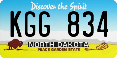 ND license plate KGG834