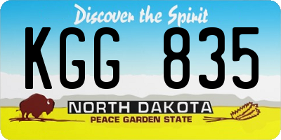 ND license plate KGG835