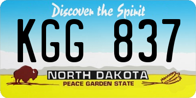 ND license plate KGG837