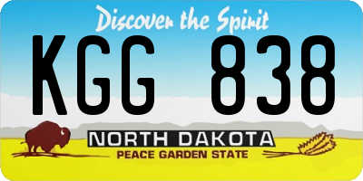 ND license plate KGG838