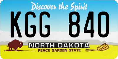 ND license plate KGG840