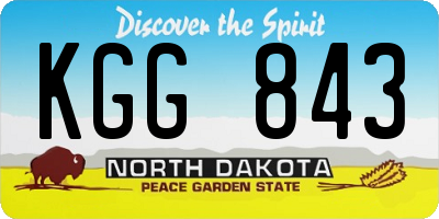 ND license plate KGG843