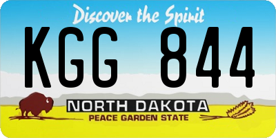 ND license plate KGG844