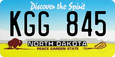 ND license plate KGG845