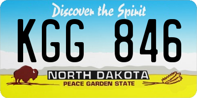 ND license plate KGG846
