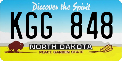ND license plate KGG848