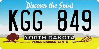 ND license plate KGG849