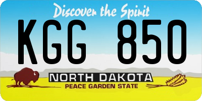 ND license plate KGG850