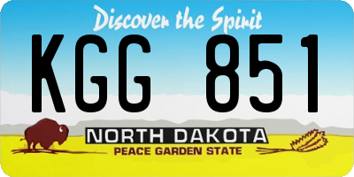 ND license plate KGG851