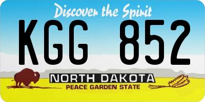 ND license plate KGG852