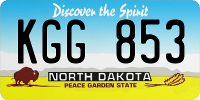 ND license plate KGG853