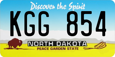 ND license plate KGG854