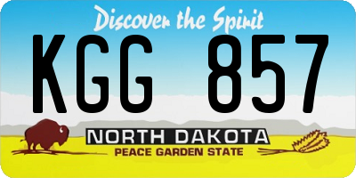 ND license plate KGG857