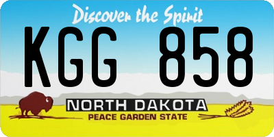 ND license plate KGG858