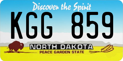 ND license plate KGG859
