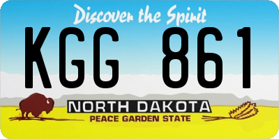 ND license plate KGG861
