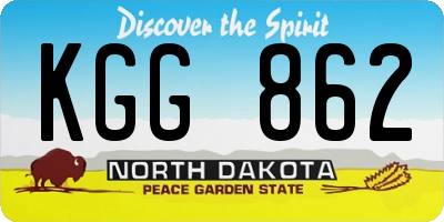 ND license plate KGG862
