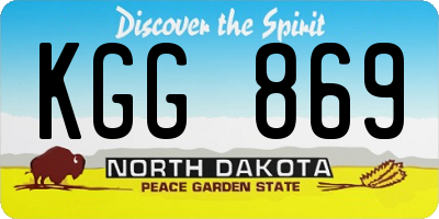 ND license plate KGG869