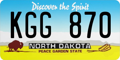 ND license plate KGG870