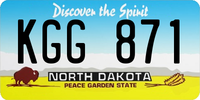 ND license plate KGG871