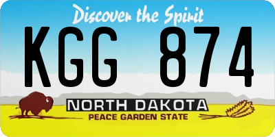ND license plate KGG874
