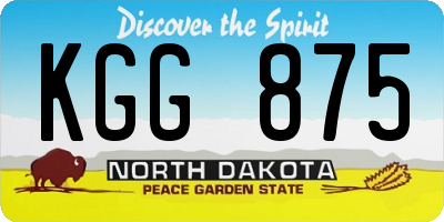 ND license plate KGG875