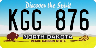 ND license plate KGG876