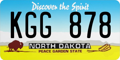 ND license plate KGG878