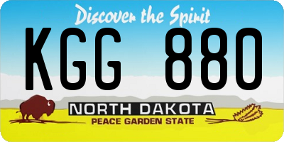ND license plate KGG880