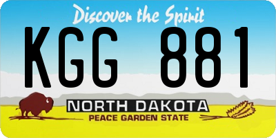 ND license plate KGG881