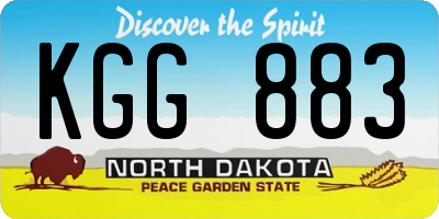 ND license plate KGG883