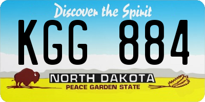 ND license plate KGG884