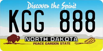 ND license plate KGG888