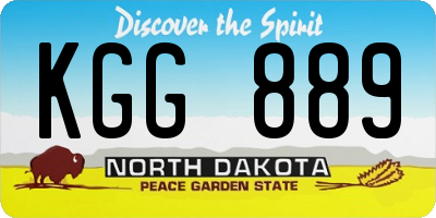 ND license plate KGG889