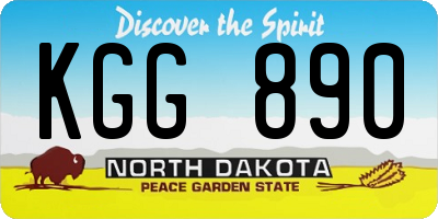 ND license plate KGG890