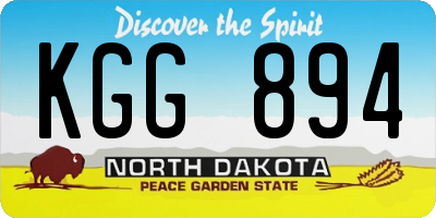 ND license plate KGG894