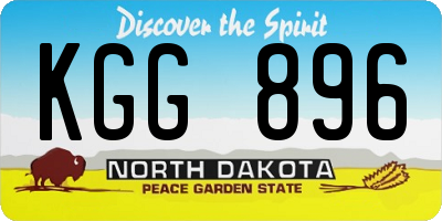 ND license plate KGG896