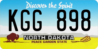 ND license plate KGG898