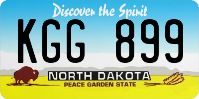 ND license plate KGG899