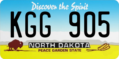 ND license plate KGG905
