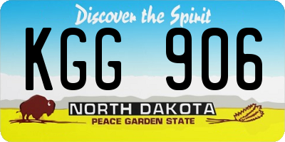 ND license plate KGG906